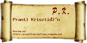 Prantl Krisztián névjegykártya